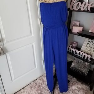 Wide Leg Strapless Jumpsuit